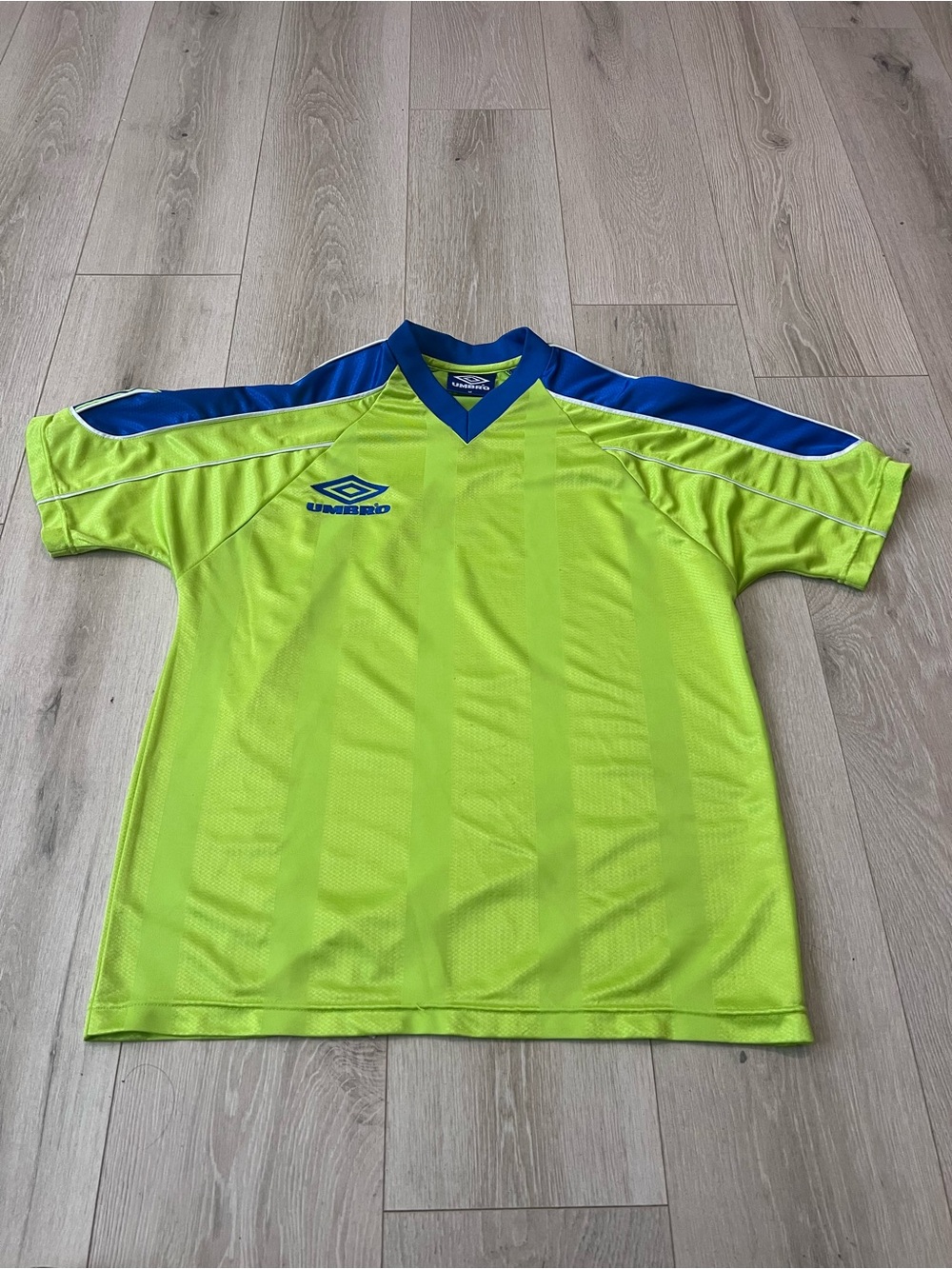 Umbro Neon Green Jersey with Royal Blue Trim